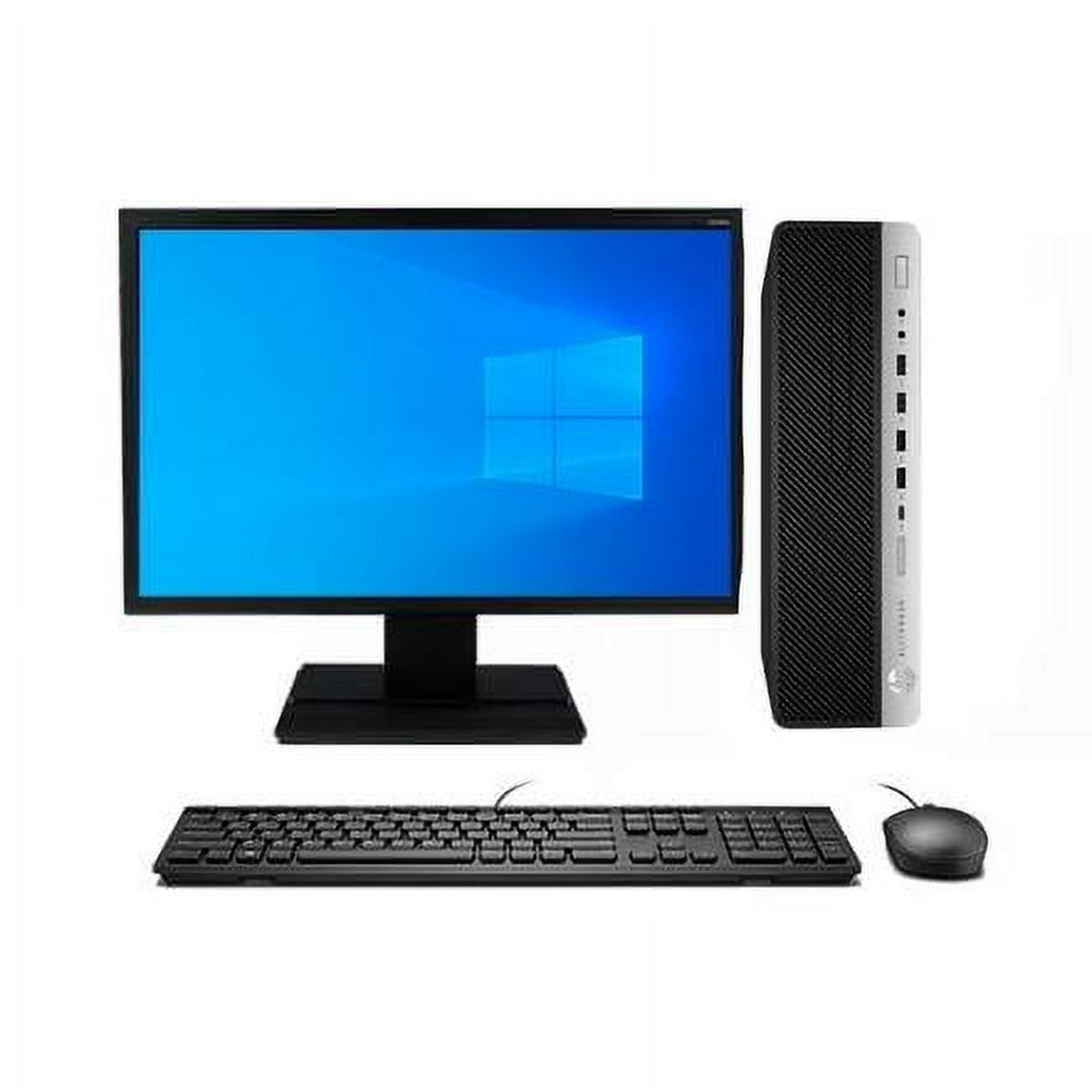 Kit Monitor + Pc Hp Elitedesk 800 G4 Sff (i7-8va 16gb 512gb Ssd) + Teclado & Mouse Reacondicionado Grado A