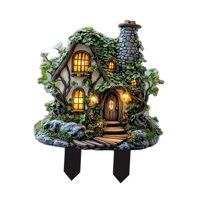 Magideal - Ataspes De Jardín 2D Stakes De Patio Regalos Arte De Jardín Adornos De Jardín Fácil De Usar Plaga Acrílica De Jardín Para El Césped Del Césped De Escalera De Madera