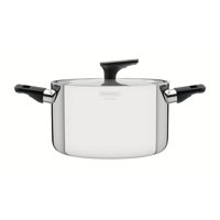 Cacerola Grano Baquelite Honda De Acero Inoxidable Con Cuerpo Triple, Tapa Y Asas De Baquelita De 20 Cm Y 3,8 L Tramontina