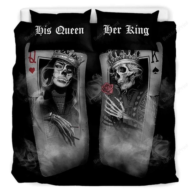His Queen And Her Quilt Duvet Cover Set Home Textiles Bedding Double3-Piece Bedding Set