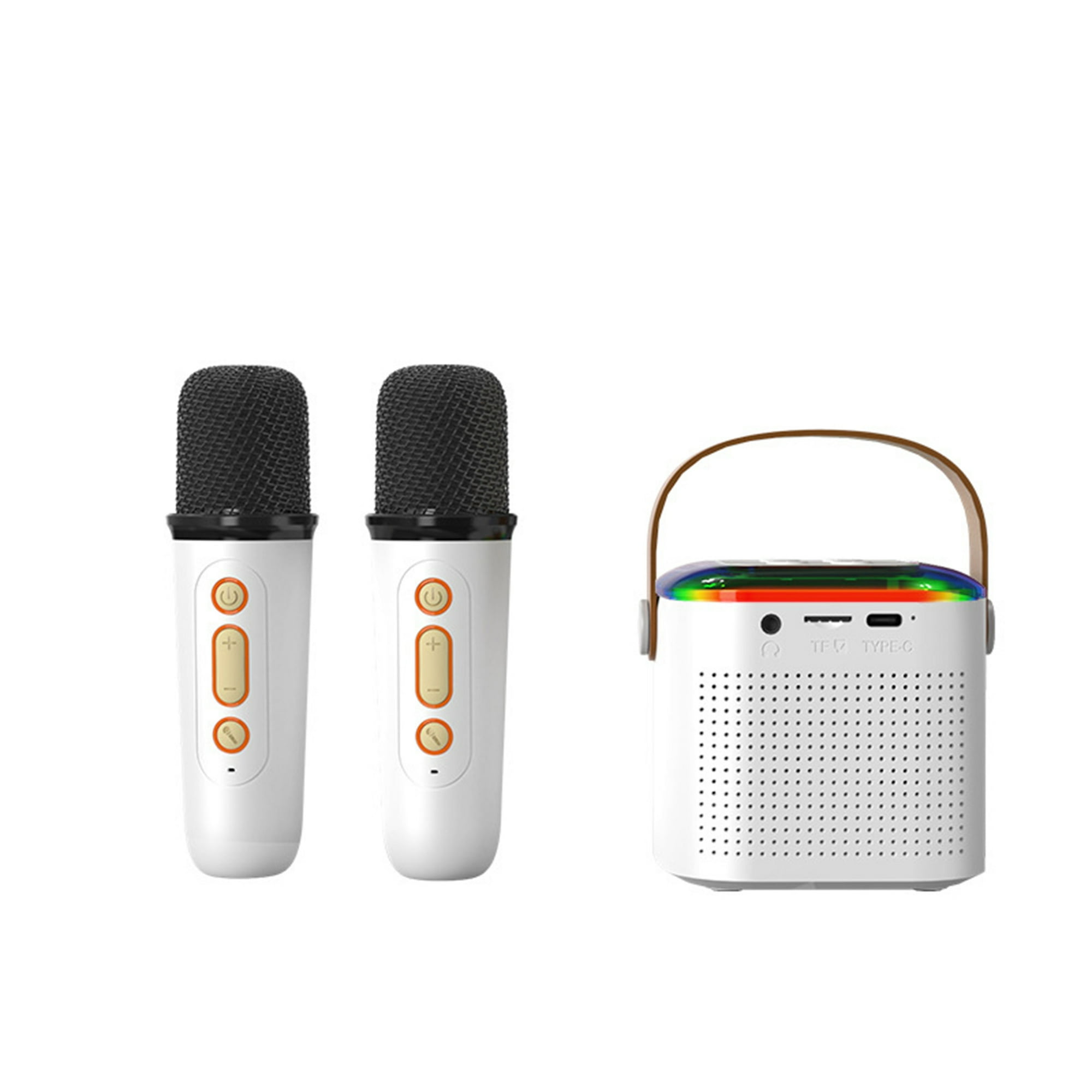 Veatool - Micrófono De Karaoke Inalámbrico Bluetooth Para Todos Los Teléfonos Inteligentes, Altavoz Portátil Bluetooth Karaoke Con 2 Micrófonos Inalámbricos De Mano Para Fiestas En Casa, Regalos De Cumpleaños