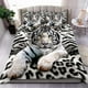thumbnail image 1 of Juego de cama con estampado de tigre blanco, 1 of 3