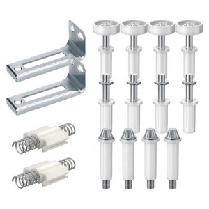 Magideal - 16X Herrajes Para Puertas Plegables, Herrajes Para Puertas Plegables, Piezas De Repuesto Para Reparación, Puerta Plegable, Guía , Rueda, Repar