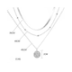 thumbnail image 5 of Collar Acero Plateado 3 Capas con Colgante Circular, 5 of 5