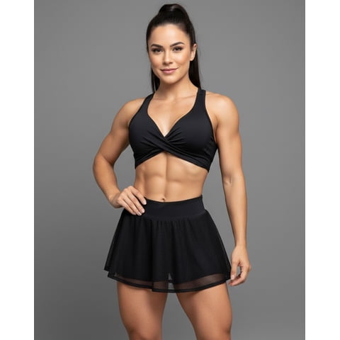 Flix Spa - Conjunto Deportivo Mujer Peto Y Falda Short Con Malla