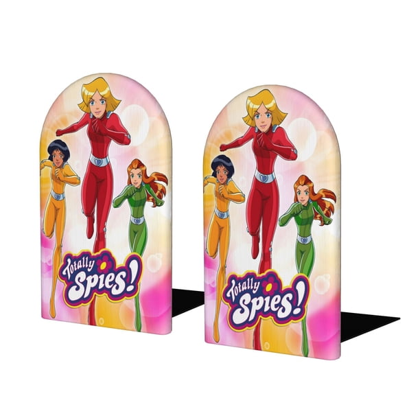 Tres Espías Sin Límite Sujetalibros decorativos temáticos, tope para estantería con base antideslizante, uso dual para hogar y oficina - 2 piezas