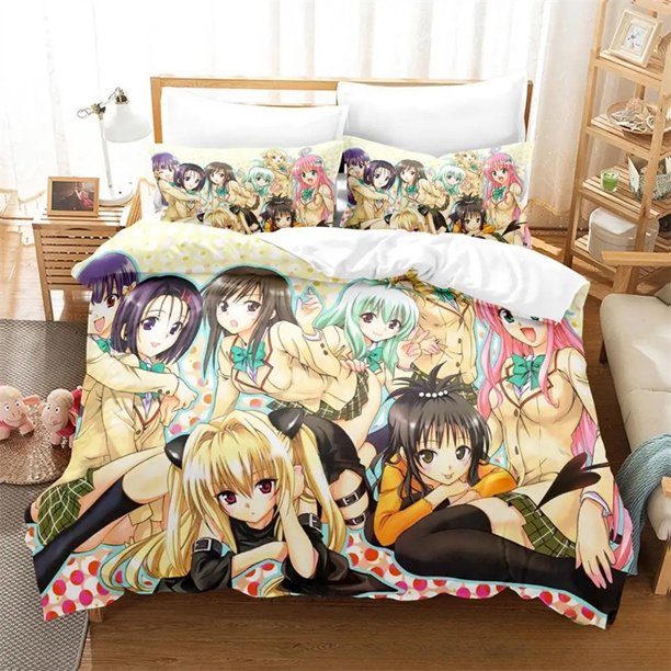 To Love Ru Darkness Bedding Set Boys Girls Duvet Cover Pillowcase Bed boys Teen Adults
