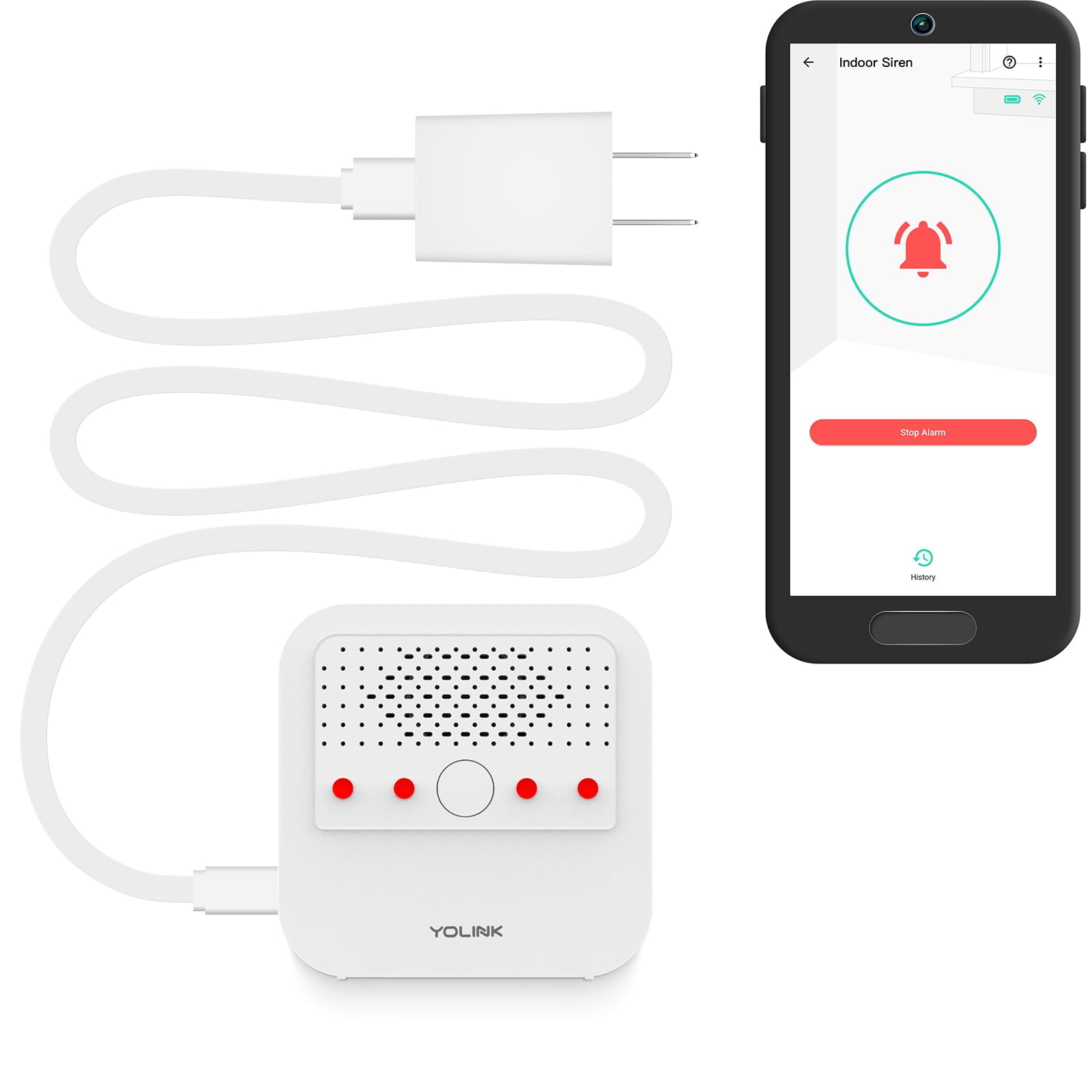 Alarma De Sirena Inteligente Yolink, Inalámbrica, Para Seguridad Doméstica, 110 Db