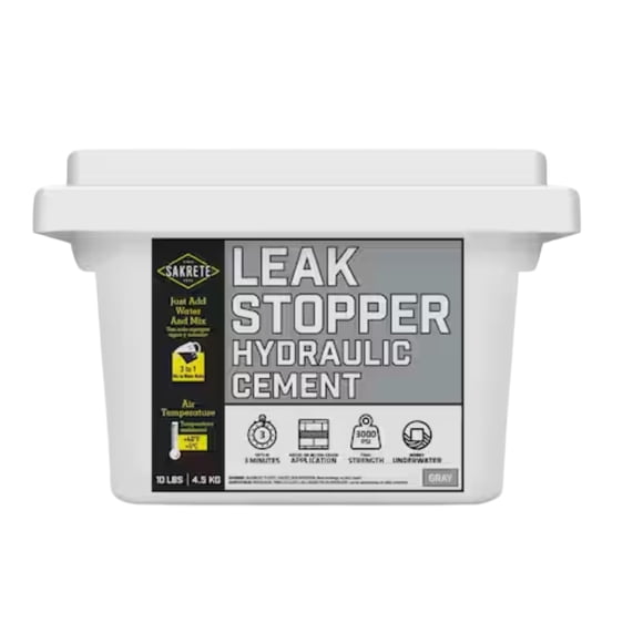Tapón hidráulico para fugas de cemento Sakrete Gray, 4,5 kg