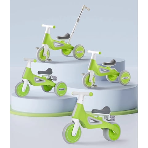Vipnetwork - Triciclo Infantil Multifuncional 5 En 1 Con Pedales Verde