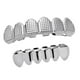 thumbnail image 1 of Grills 12 Teeth Grill Set Halloween Vampire Prop Hip Hop Rapper Mouth Silver, 1 of 3