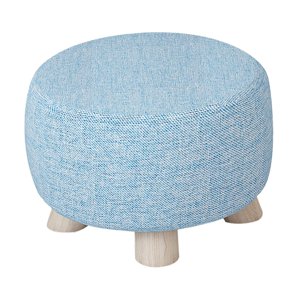 Magideal - Reposapiés Otomano, Taburete De Escalón, Protección De Suelo De Madera, Reposapiés Redondo, Taburete Para Guardería, Sala De Estar, Dormitorio, Mesita Azul