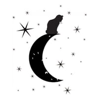 Rienda Libre Graphics - Decomural Cat Moon & Stars Ws-44120