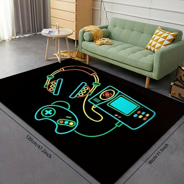1pc Area Rug, Game Set Pattern, Living Room Bedroom Game Console Anti Slip Floor Mat, Game Console Print Pattern Floor Mat
