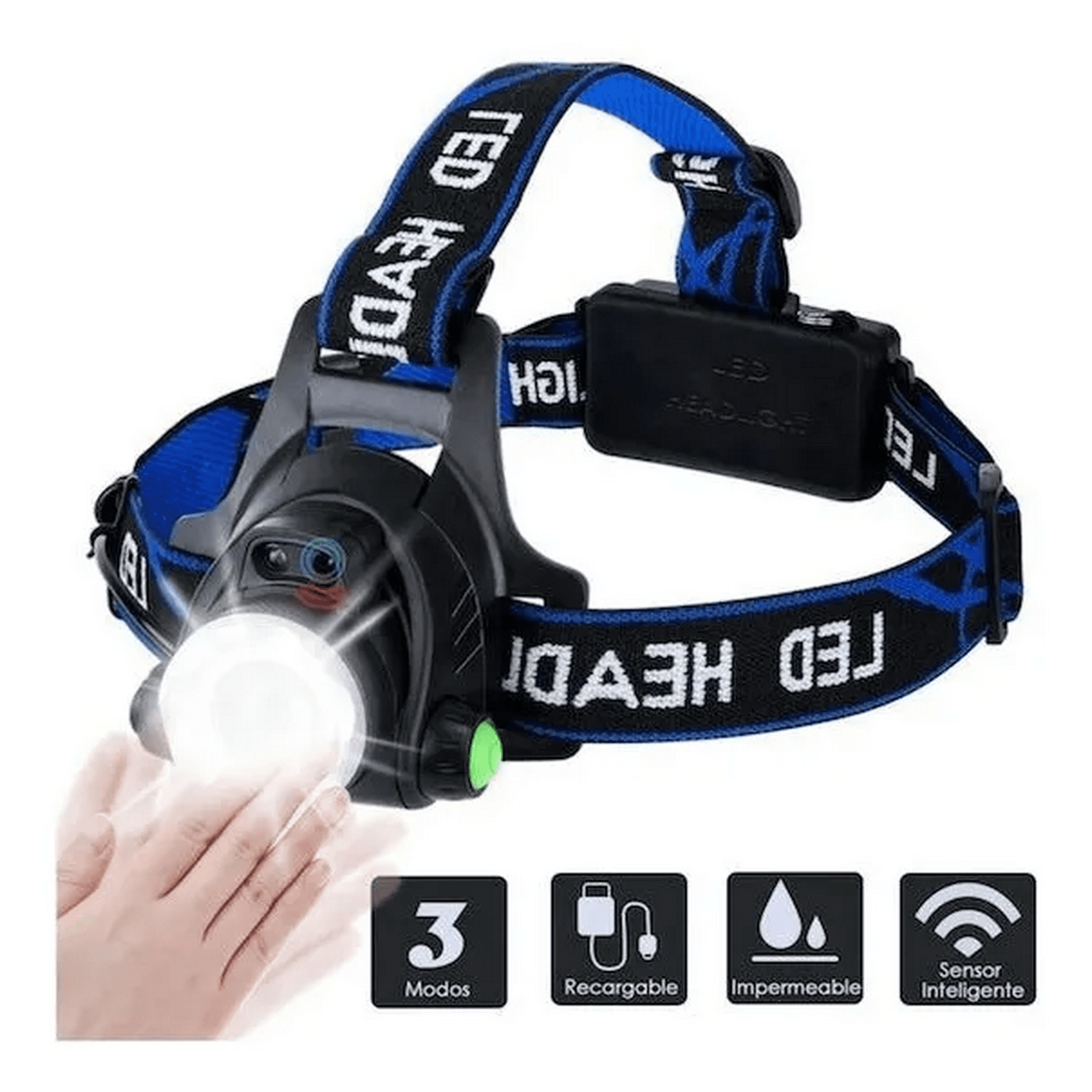 Genérico - Linterna Led Cintillo 5000 Lumenes T6 Impermeable Minero