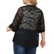 thumbnail image 3 of Agnes Orinda Cárdigan de Talla Grande para Mujer con Encaje de Crochet, Mangas 3/4, Ligero, Transparente, Cubierta de Verano 4X Negro, 3 of 7