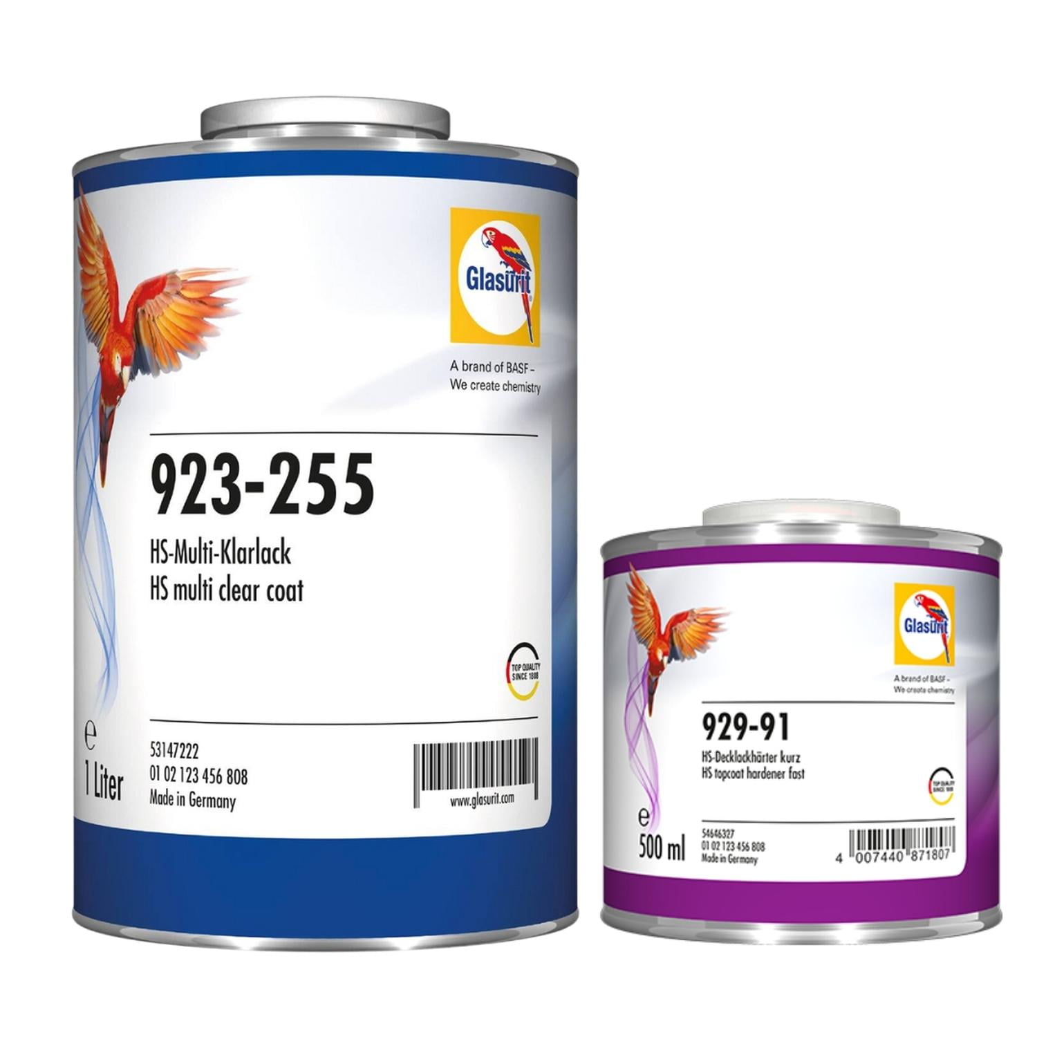 Barniz Glasurit 255 Hs + Catalizador 929 Kit 1/4 Gl Blanco