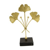Bothyi - Escultura De Hojas De Metal Adorno De Hoja De Ginkgo Para Decoración De Sala De Estar Accent Stylea