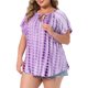 thumbnail image 4 of Agnes Orinda Camisetas de Mujer Tallas Grandes Tie Dye Manga Corta 2026 Cómoda y Moderna T-shirt 3X Púrpura, 4 of 6