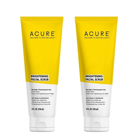 Exfoliante facial Acure Organics Brightening de 120 ml, paquete de 2