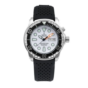 Reloj Ratio Freediver A Prueba De Helio 1000M Zafiro Automático 1068Ha90-34Va-Wht Para Hombres