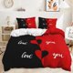thumbnail image 1 of Love Theme Black White Mr Mrs Right Quilt Duvet Cover Set Soft Children3-Piece Bedding Set, 1 of 5
