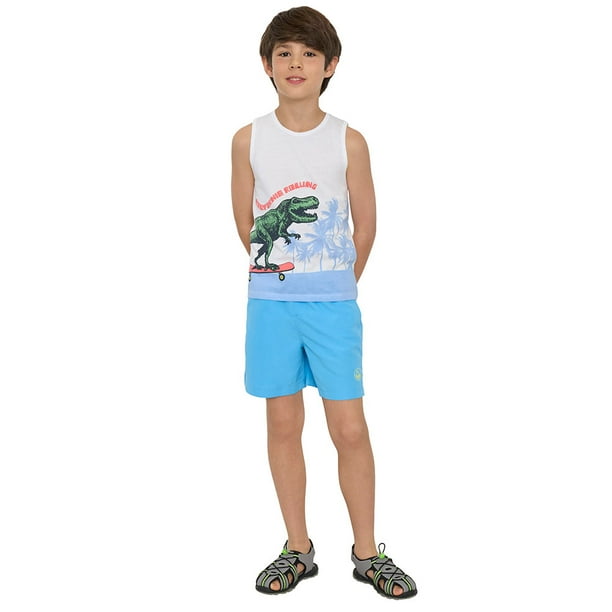 Traje De Baño Niño Kids Sólido Azul Corona