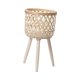 thumbnail image 3 of Macetero De Suelo Con Cesta De Ratán, Decoración Versátil Para El Hogar, Oficina, Patas De Madera, Color Beige, 43x24,5 Cm, 3 of 5