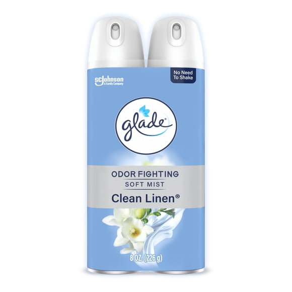 Ambientador Glade Room en aerosol, aroma a lino, 240 ml, paquete de 2
