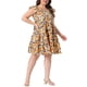 thumbnail image 4 of Vestido Boho de Talla Grande para Mujer de Agnes Orinda con Estampado Floral, Volantes en Capas, Mangas con Volantes, Cuello Redondo, Vestido Babydoll de Verano 1X Amarillo, 4 of 6