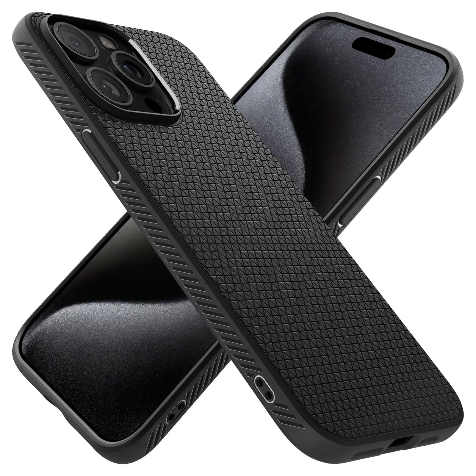 Funda Spigen Liquid Air Para Iphone 15 Pro Max (2023), Color Negro