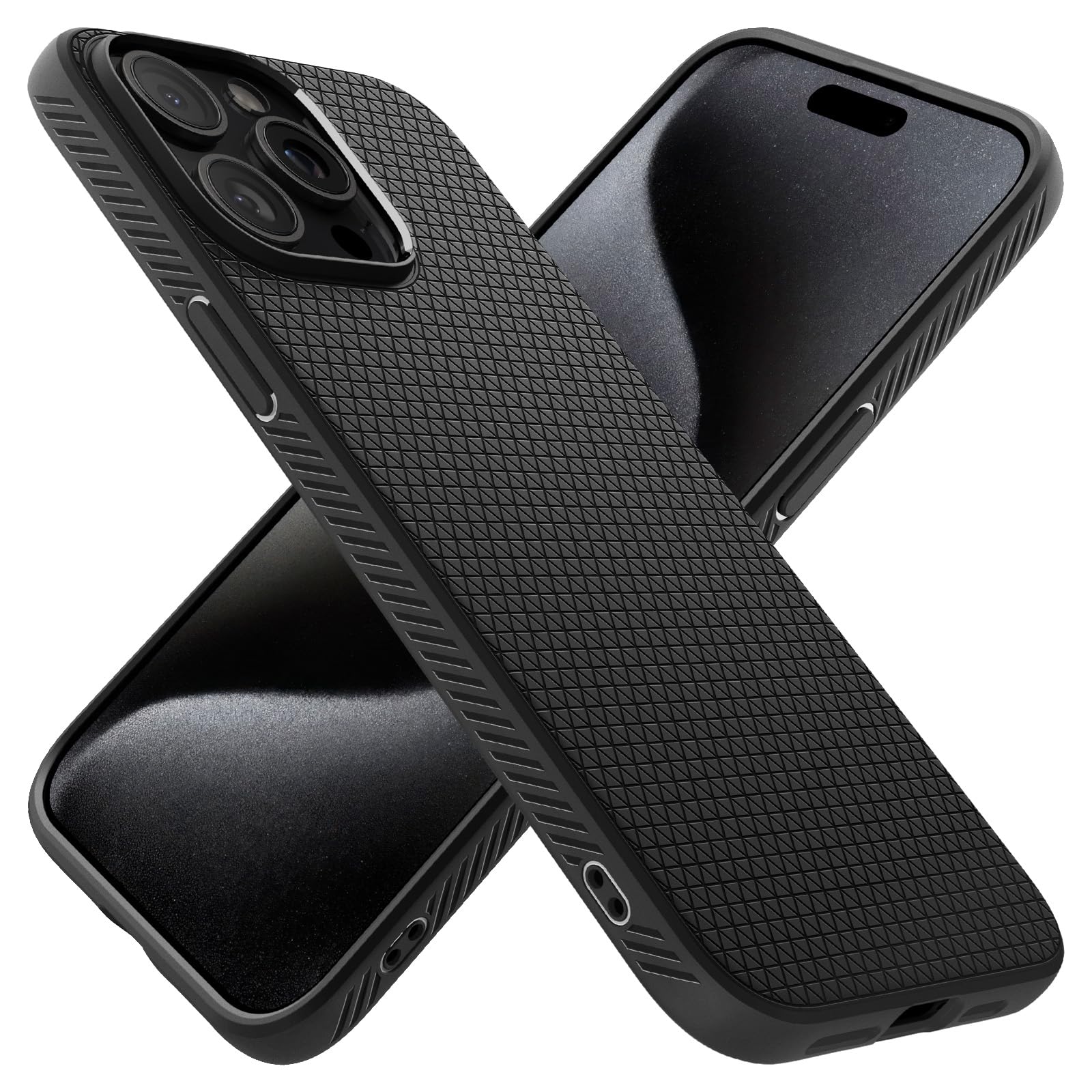 Funda Spigen Liquid Air Para Iphone 15 Pro Max (2023), Color Negro