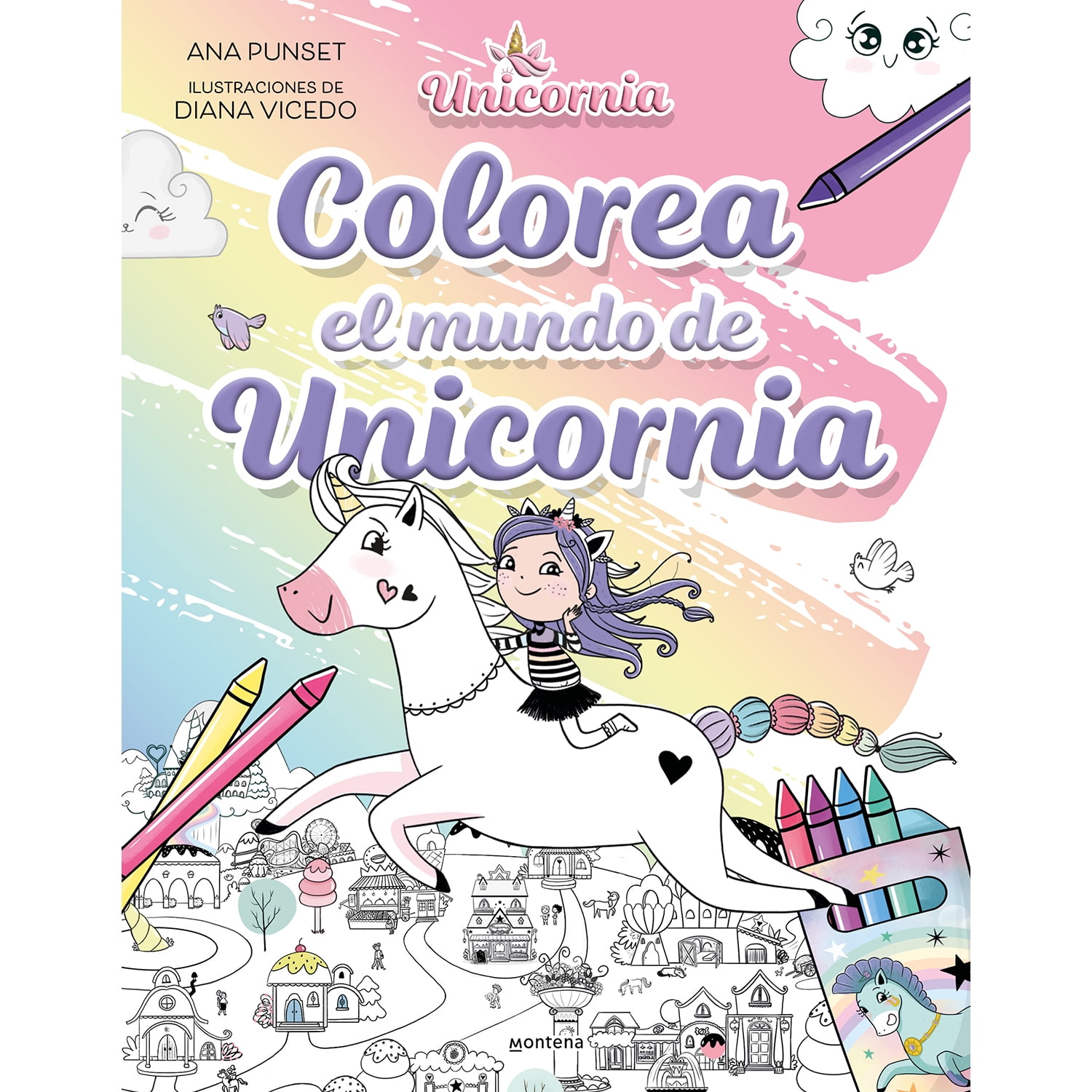 Penguin Random House - Libro Unicornia: Mundo De Unicornia Colorear