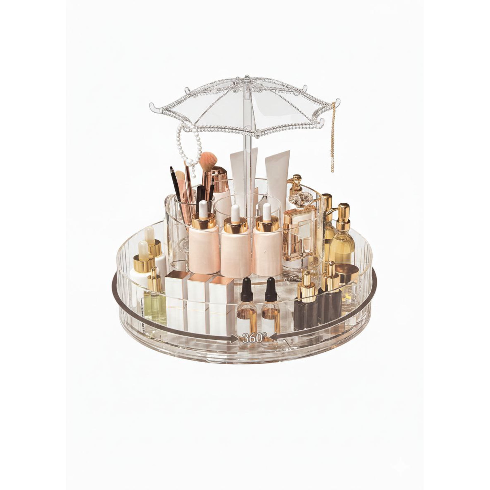 Tecnofonia - Organizador Maquillaje Giratorio 360° Transparente 8