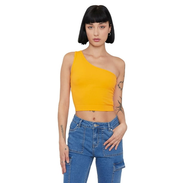 Peto Mujer Un Hombro Seamless Naranjo Corona