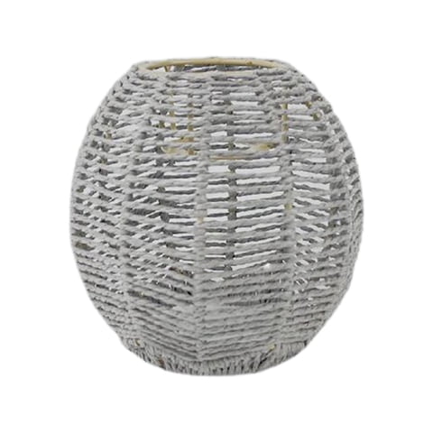 Magideal - Lámpara Colgante Tejida, Cuerda De Sombra, Tejido De Ratán, Cubierta De Araña Retro Para Sala De Estar, Dormitorio, Hotel, Restaurante , Gris A