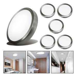 Genérico - 5 Foco Plafon Led Redondo Sobrepuesto 18W Luz Fria Niquel