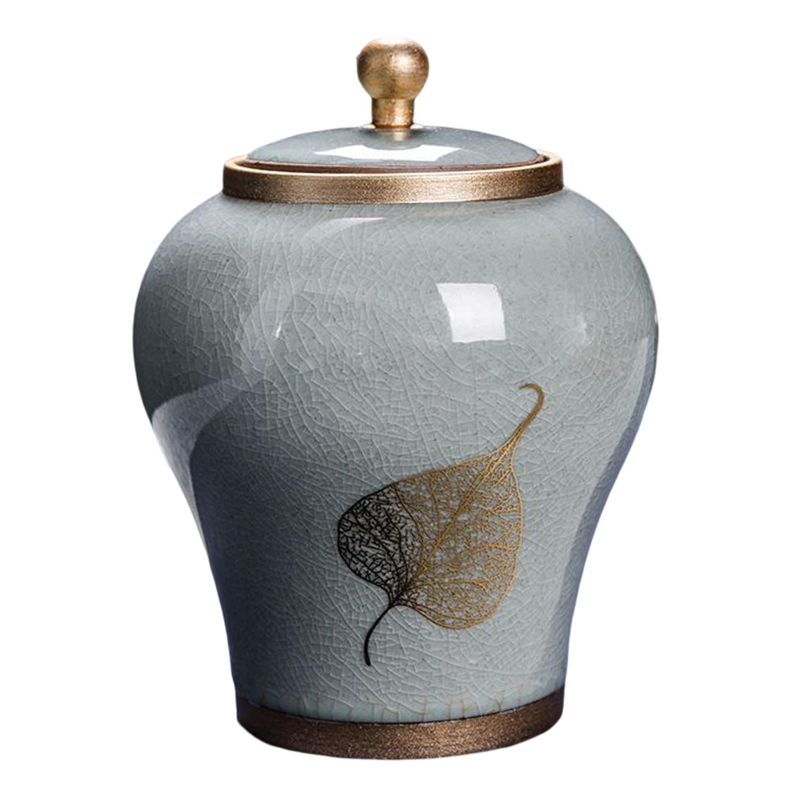 Bothyi - Tarro De Jengibre De Porcelana De Estilo Chino, Tarro De Almacenamiento, Jarrón De Cerámica Decorativo Gris