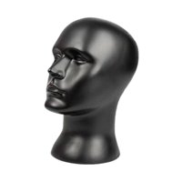 Ioensy - Cabeza De Maniquí Masculino, Soporte Independiente Para Pelucas, Para Peluquería, Gafas, Decoración Del Hogar, Color Negro Mate