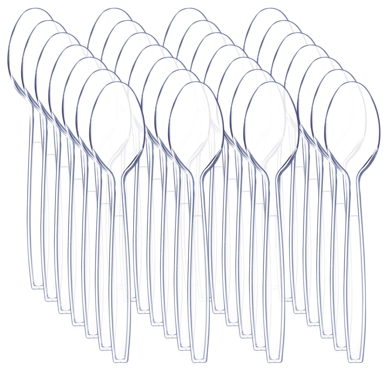 Cucharas De Plástico Liacere, 360 Piezas, Transparentes Y Pesadas, Desechables