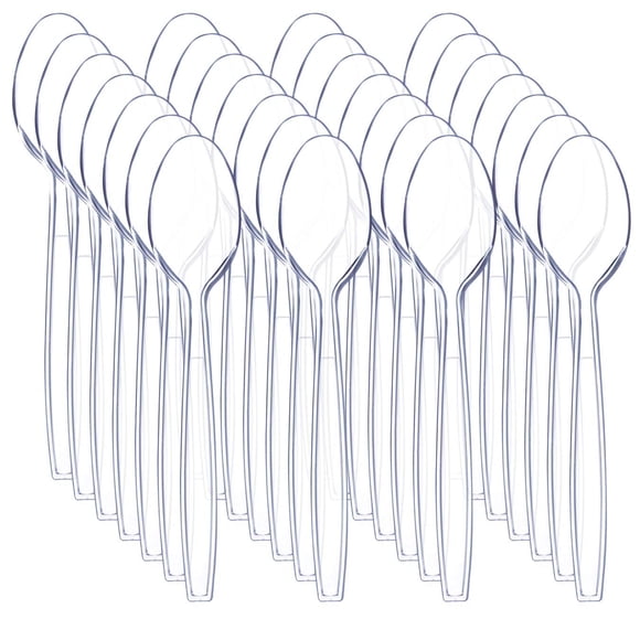 Cucharas de plástico Liacere, 360 piezas, transparentes y pesadas, desechables