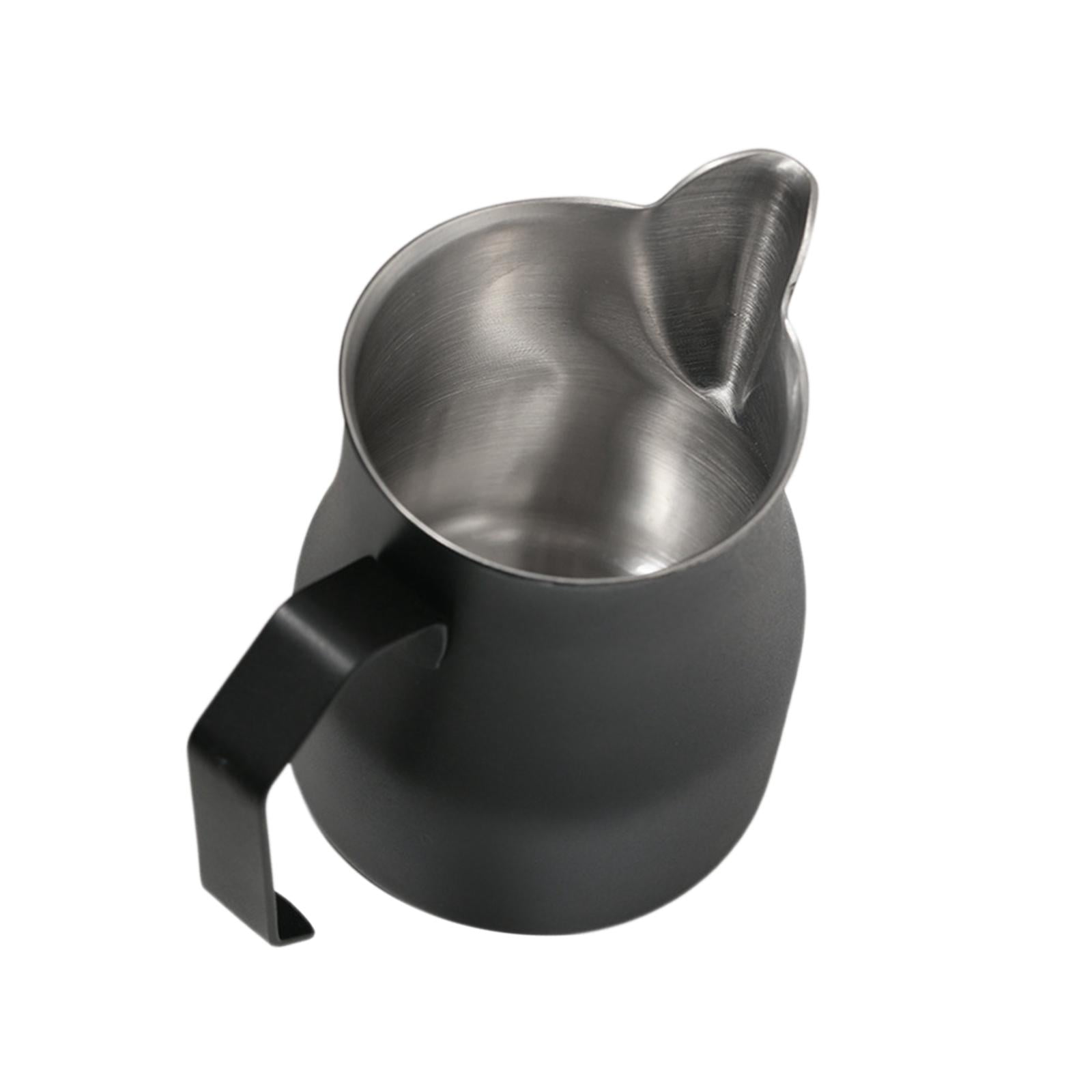 Magideal - Jarra Para Espumar Leche, Jarra Para Espumar Leche Y Café, Accesorio Para Máquina De Café Expreso Con Mango De Escala, Taza Medidora De Leche Y Café P Negro 550ml