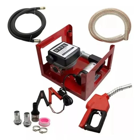 Bomba de transferencia de combustible de 12 V con boquilla y manguera manual, bomba de transferencia diesel de alto flujo ,bomba de transferencia de aceite de combustible