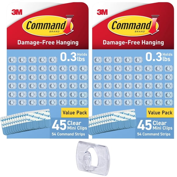 Light Clips Command Indoor Mini 90 clips transparentes, 108 tiras