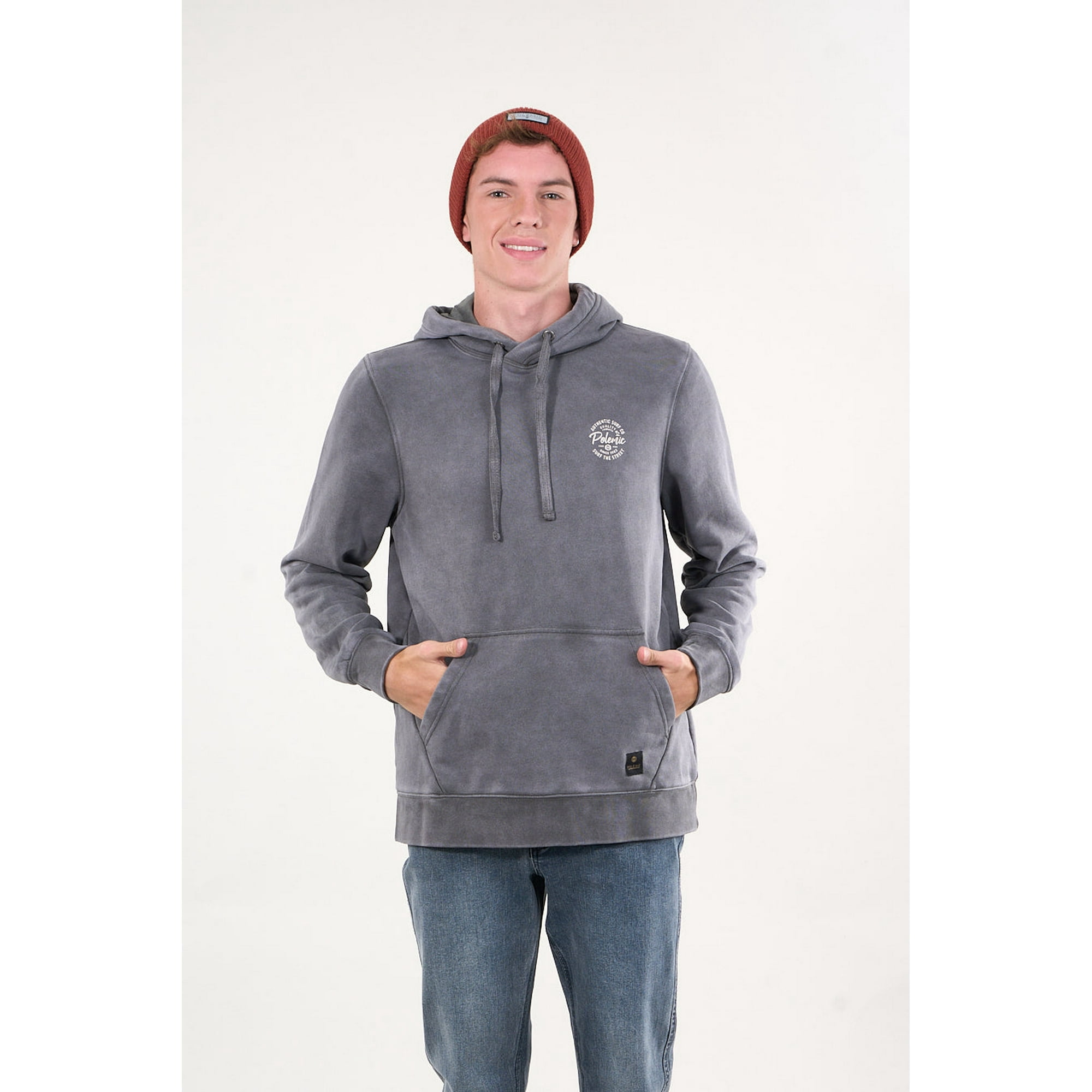 Polemic - Poleron Franela Procesado Canguro Gris Wi7303