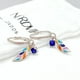 thumbnail image 2 of Aros Colgantes de Plumas Coloridas, Plata 925, 2 of 4