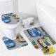 thumbnail image 4 of Tayo el pequeño autobús-theme 4-Piece Shower Curtain Set with Rugs, Waterproof Bathroom Decor Set Includes Bath Mat, U-Shaped Rug, Toilet Lid Cover and Curtain with Hooks, 4 of 6