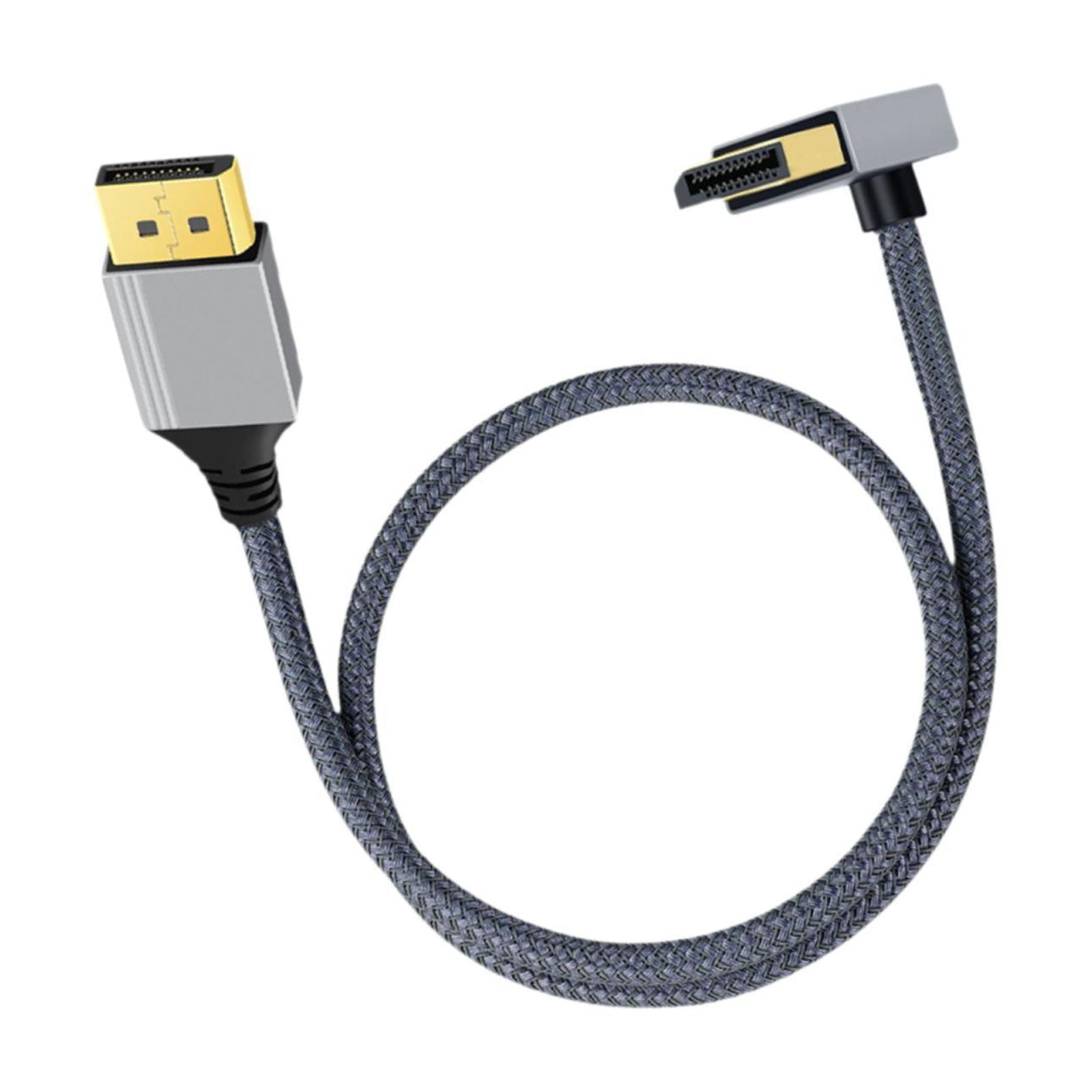 Magideal - Cable Displayport Cable Dp Cable Trenzado De Nailon De 1 M Cable Dp1.2 Conexión 4k Para Monitores, Proyectores, Consolas De Juegos Y Computadoras De Curva Inversa