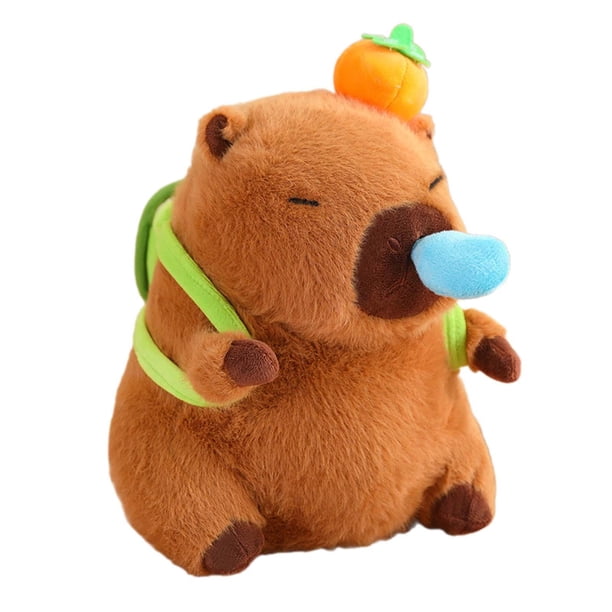 Juguete de peluche de capibara, juguete de peluche de capibara con burbujas de mocos extraíbles, decoración para habitación de niños, muñeca de Animal Caparazón de tortuga C