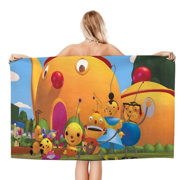 Rolie Polie Olie Toalla de playa de secado rápido con diseño temático, regalo para mujeres y niñas, ideal para cumpleaños, fans, amantes de la música, uso en la playa o al aire libre, 78 × 160 cm